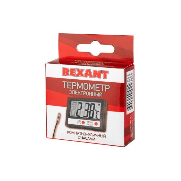 Термометр электронный комнатно-уличный с часами REXANT - Фото 8