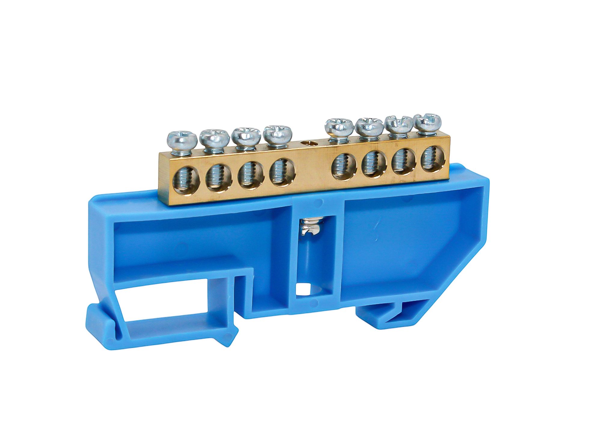 Шина N "ноль" на DIN-изоляторе СИНИЙ 6х9-8 DEKRON