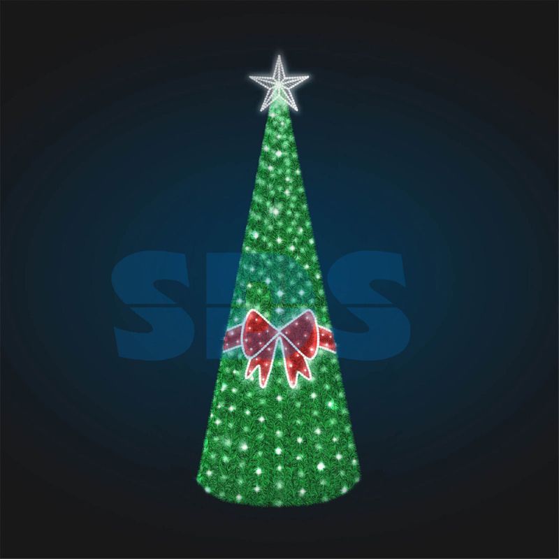 Декоративная Мишурная елка с бантом 500 см