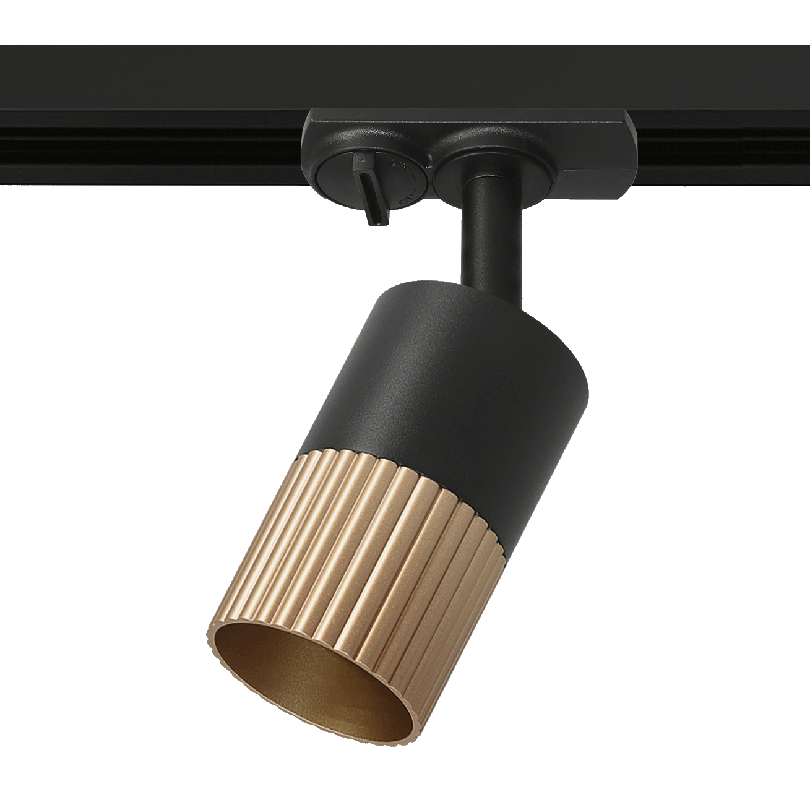 Трековый светильник WOLTA WTL-GU10/18BG-1 DUO под лампу GU10 Чёрный/золото D55x160
