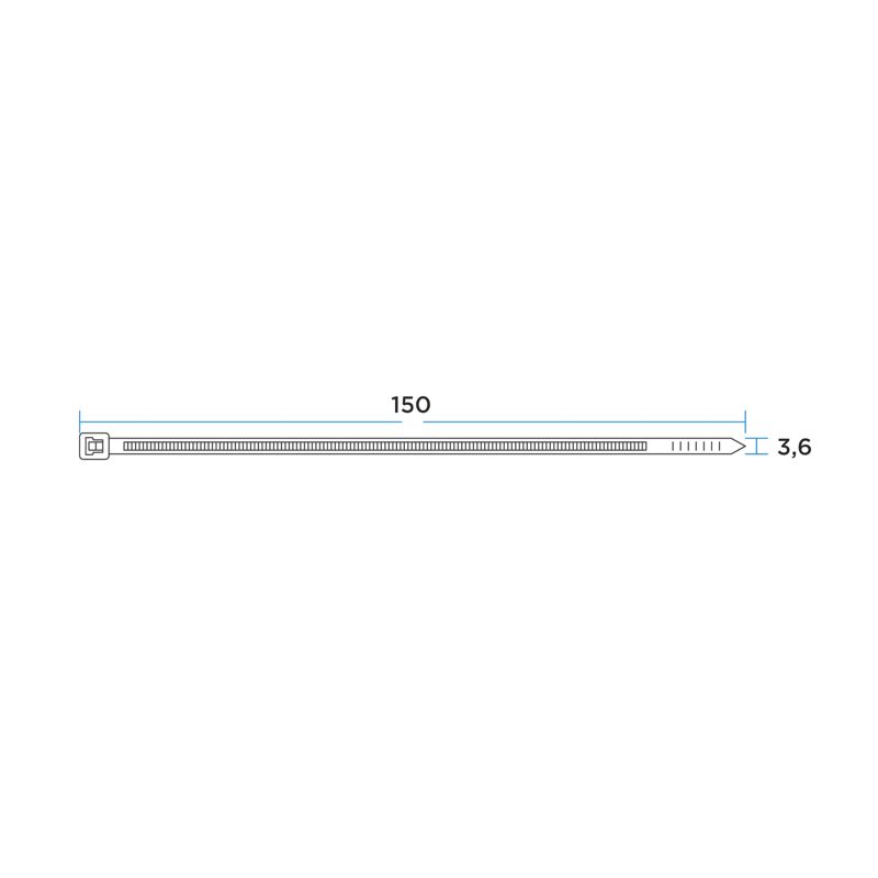 Стяжка нейлоновая под винт 150x3,6мм, белая (100 шт/уп) REXANT - Фото 3