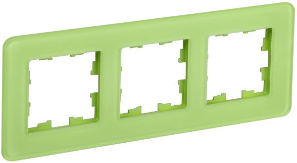 BRITE Рамка 3-местная РУ-3-2-Бр стекло эко грин RE IEK BR-M32-G-41-K06