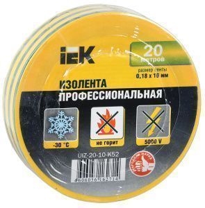 MIXTAPE 5 Изолента 0,18х19мм желто-зеленая 20м IEK UIZ-20-10-K52
