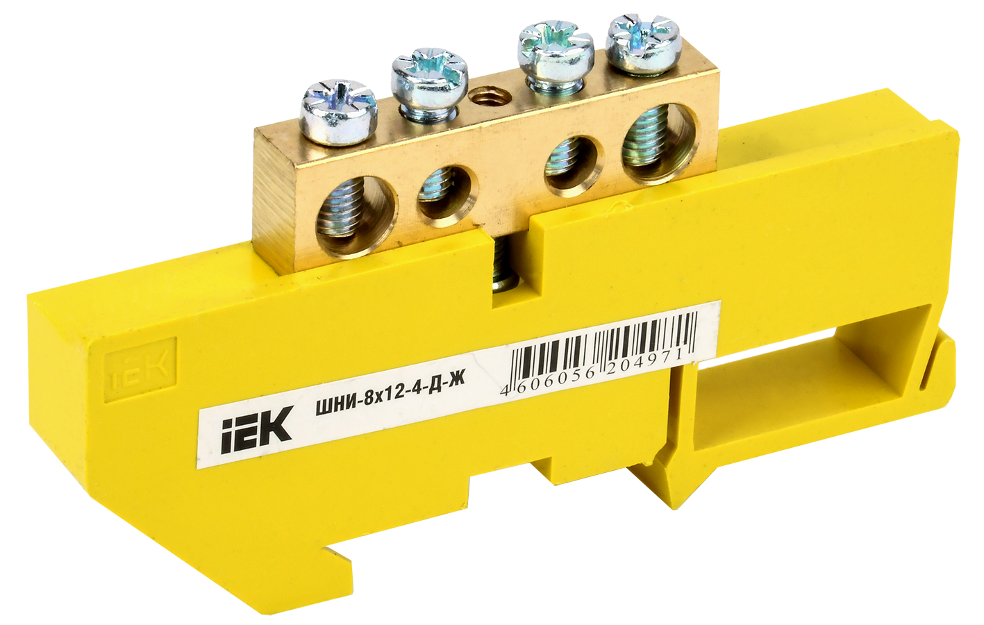 Шина PE "земля" на DIN-изол ШНИ-8х12-4-Д-Ж IEK