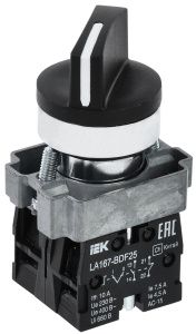 Переключатель LA167-BDF25 на 2 положения 1з+1р черный IEK