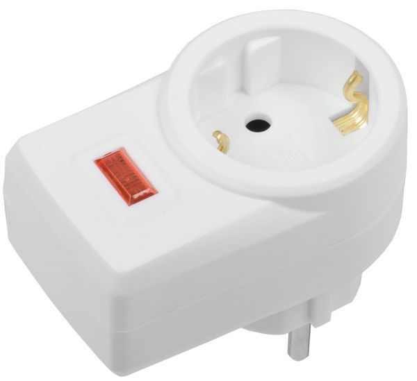Сетевой фильтр СФ-01 1 место с заземлением 16А/250В белый IEK WFP10-16-01-K01