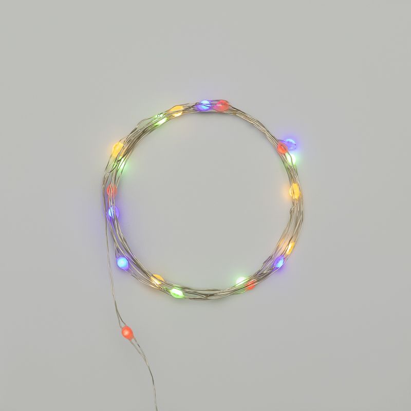 Гирлянда светодиодная Роса с крупными каплями 2м, 20LED, МУЛЬТИКОЛОР, IP20, тонкий батарейный блок, 2хCR2032 в комплекте NEON-NIGHT 302-009