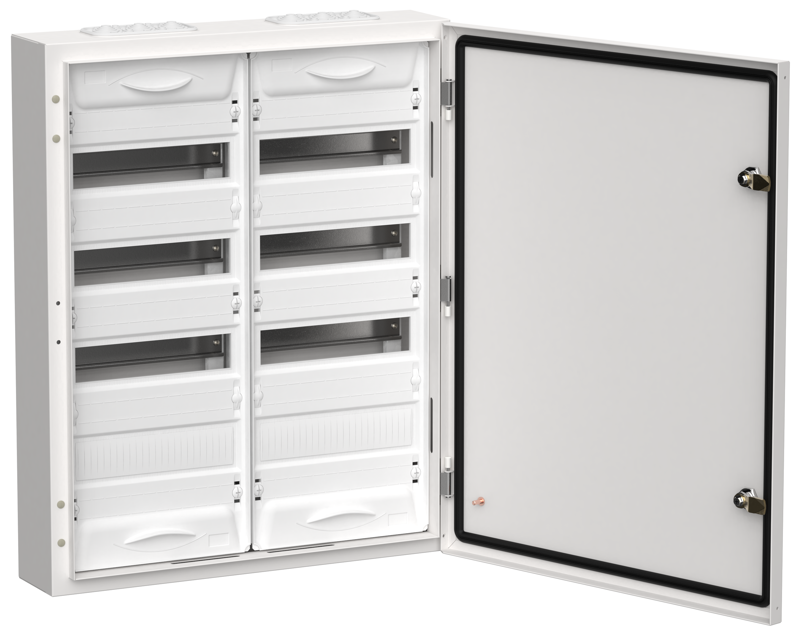 TITAN 5 Корпус металлический ЩРн-96 (2х48) 710х570х140мм IP54 белый (одна дверь) IEK TI5-50-N-2X048-54