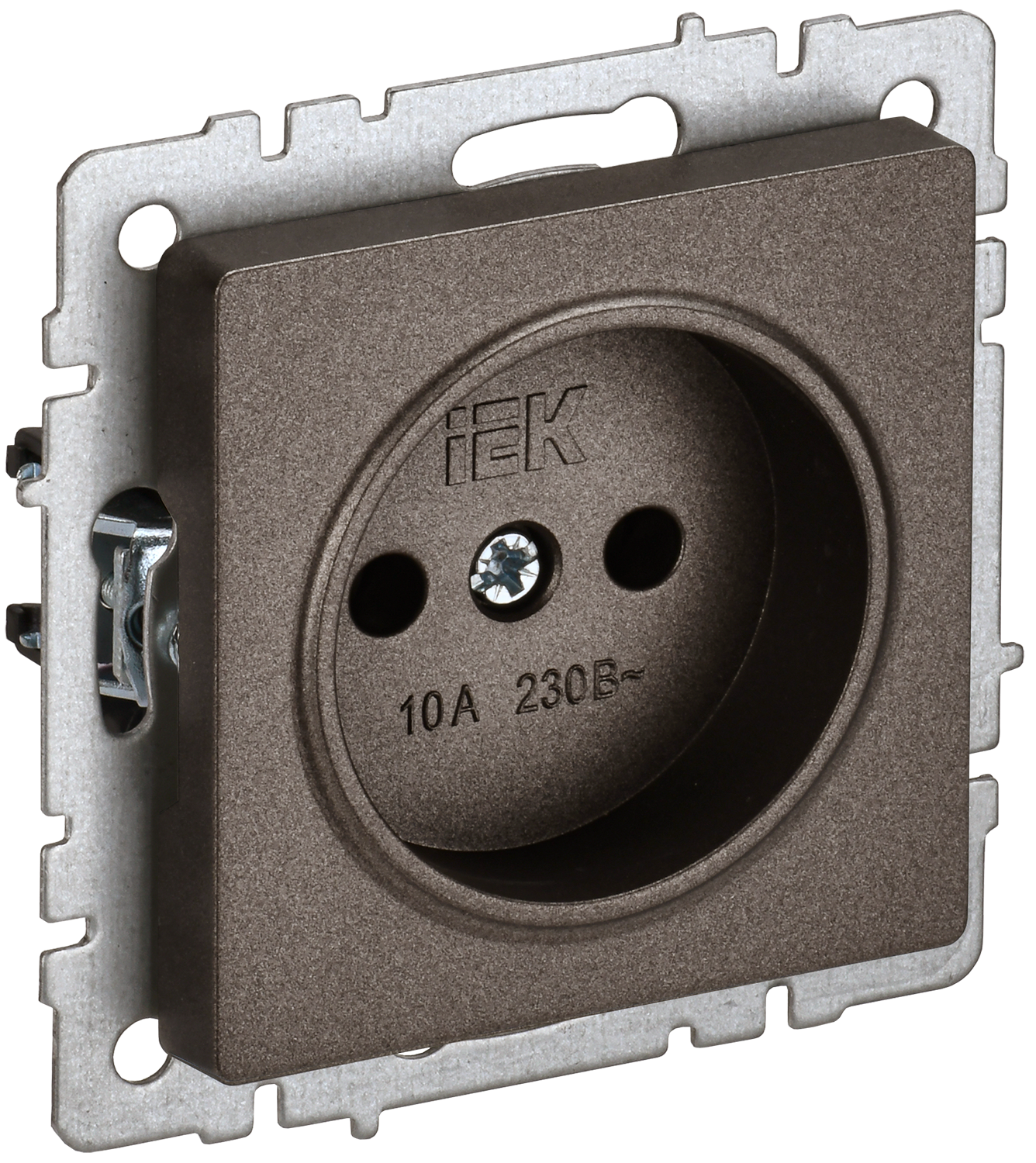 BRITE Розетка 1-местная без заземления без защитных шторок 10А РС10-1-0-БрТБ темная бронза IEK BR-R10-10-K45