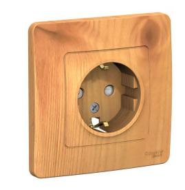Розетка 1-м СП Blanca 16А IP20 250В с заземл. защ. шторки ясень SE BLNRS001115 1210405