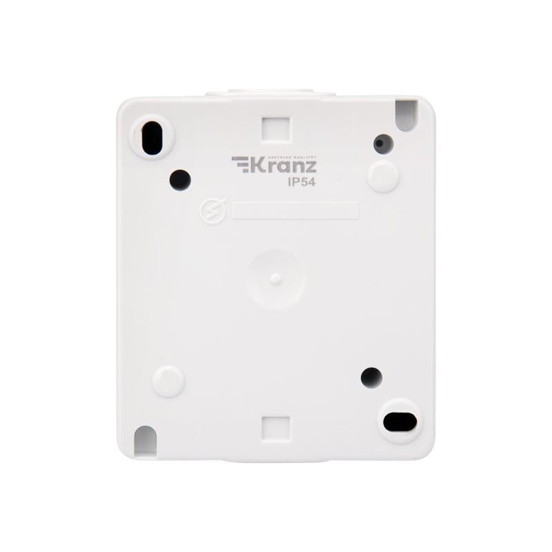 Розетка одноместная INDUSTRIAL IP54 с/з, о/у, белая KRANZ - Фото 5