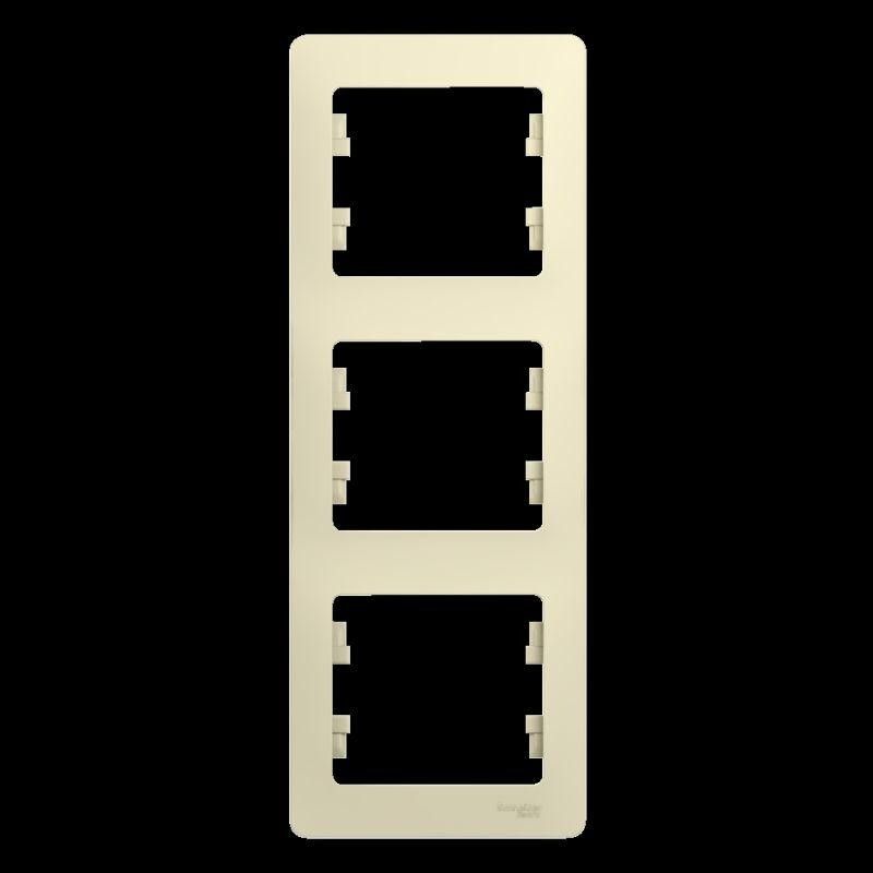 Рамка 3-м Glossa вертикал. беж. SE GSL000207