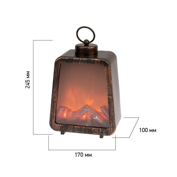 Светодиодный камин Лофт USB с эффектом живого огня 17х10х24.5 см NEON-NIGHT - Фото 12