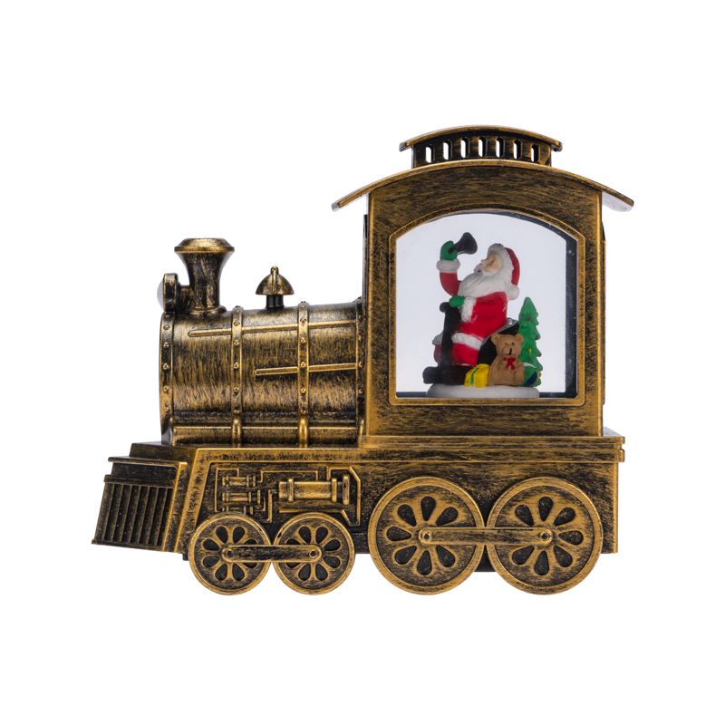 Декоративный фонарь Паровоз с эффектом снегопада и подсветкой - Фото 3