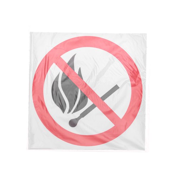 Наклейка знак пожарной безопасности «Запрещается пользоваться открытым огнем и курить» d - 180 мм REXANT - Фото 2