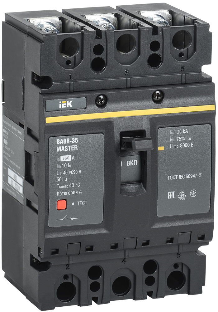 Выключатель автоматический ВА88-35 3Р 160А 35кА MASTER IEK SVA30-3-0160-02
