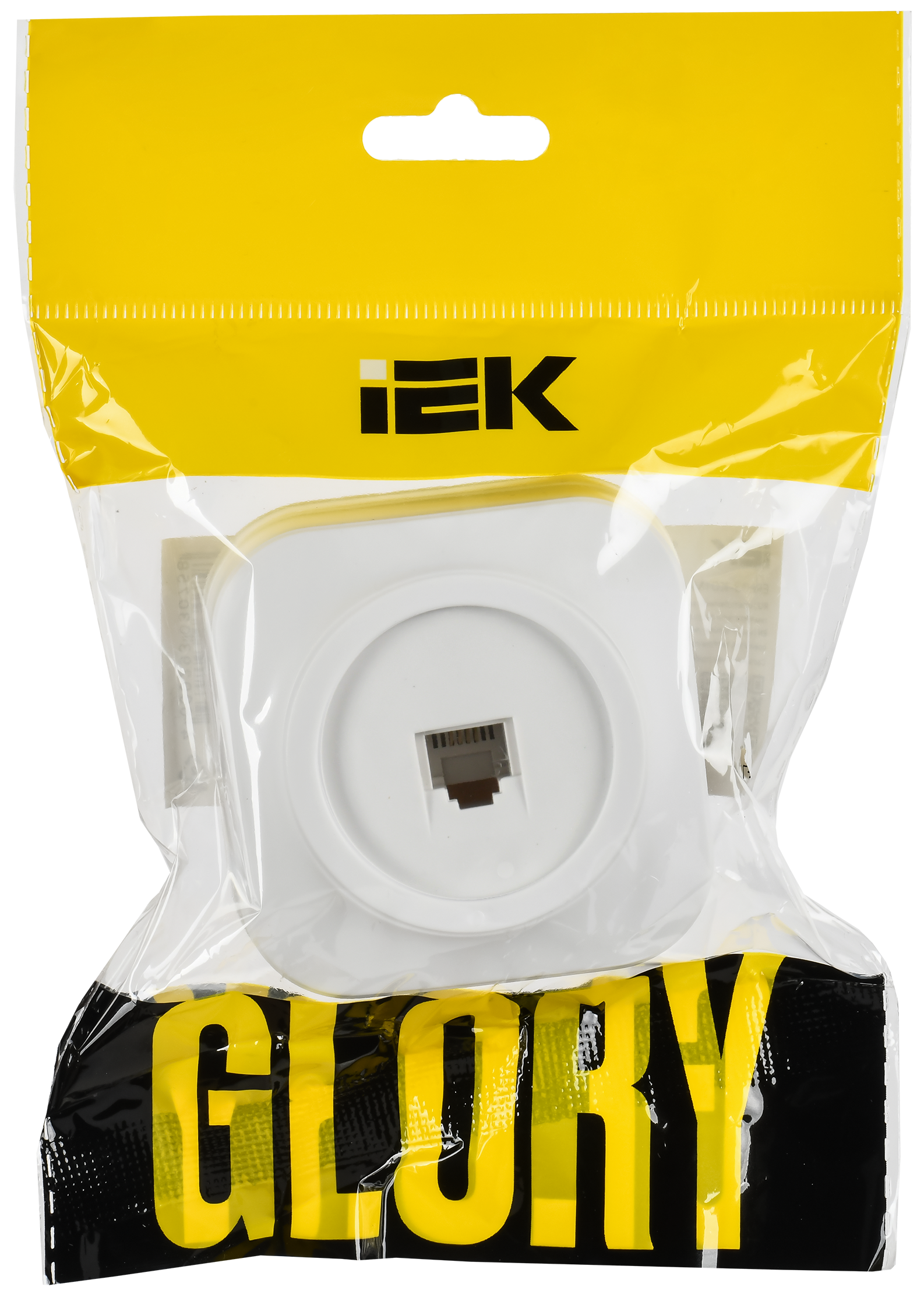 GLORY Розетка для открытой установки телефонная RJ11 РТ20-ХБм белый матовый IEK - Фото 2