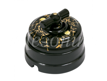 Выключатель ретро поворотный на четыре положен (2-х клавишный, в комплекте с подъемной рамкой D70x