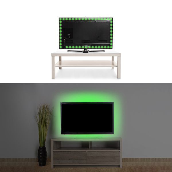 Лента светодиодная 5В, SMD2835, 4,8Вт/м, 60 LED/м, зеленый, 8мм, 1м, с USB коннектором, черная, IP65 LAMPER - Фото 7