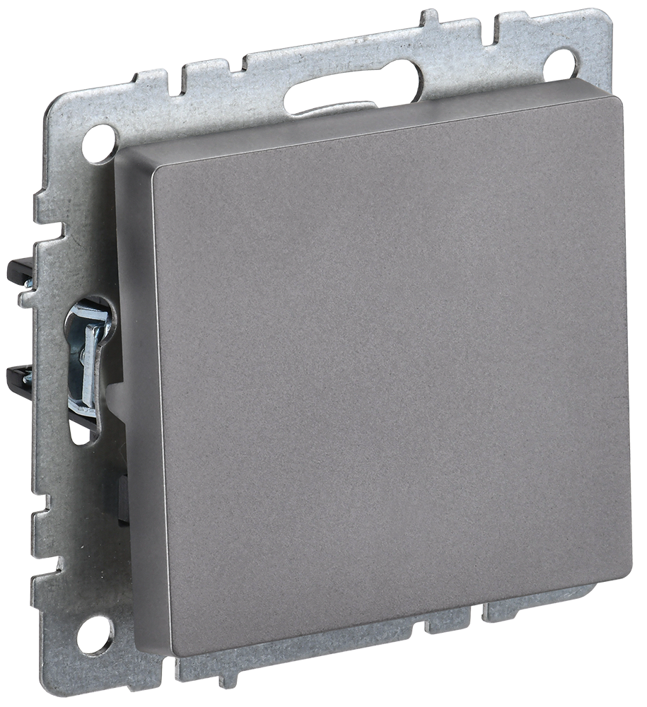 BRITE Выключатель 1-клавишный 10А ВС10-1-0-БрС сталь IEK BR-V10-0-10-K46