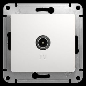 Розетка телевизионная оконечная TV 1-м СП Glossa 1дБ механизм бел. SE GSL000191 GSL000191