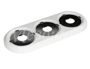 Рамка трехместная пластиковая, 234x92x14 мм, цвет - белый, серия УСАДЬБА, ТМ МЕЗОНИНЪ GE30703-01