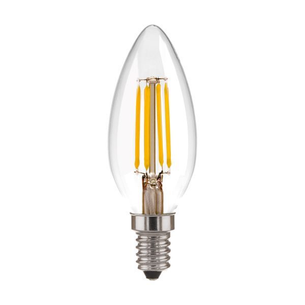 Лампа светодиодная филаментная "Свеча" C35 9W 3300K E14 (CW35 прозрачный) BLE1409 Elektrostandard