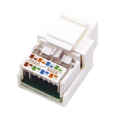 Модуль Keystone Jack RJ-45(8P8C), UTP, CAT 5e, тип 180 градусов, белый REXANT 03-1011