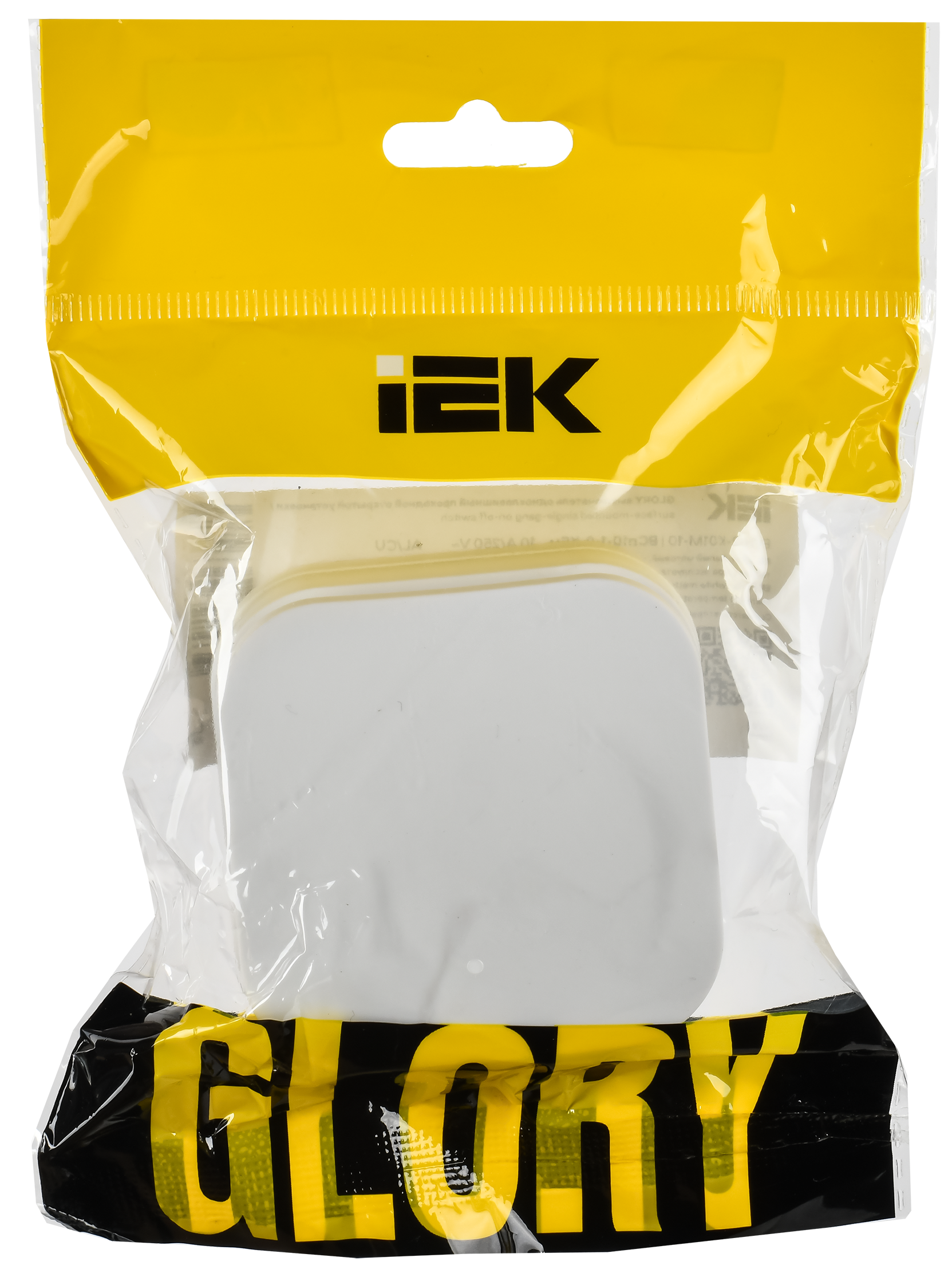 GLORY Выключатель 1-клавишный для открытой установки 10А ВС20-1-0-ХБм белый матовый IEK - Фото 2