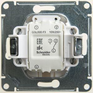 Переключатель проходной 1-кл. СП Glossa 10А IP20 (сх. 6а) 10AX с подсветкой механизм перламутр. SE GSL000663 1180362