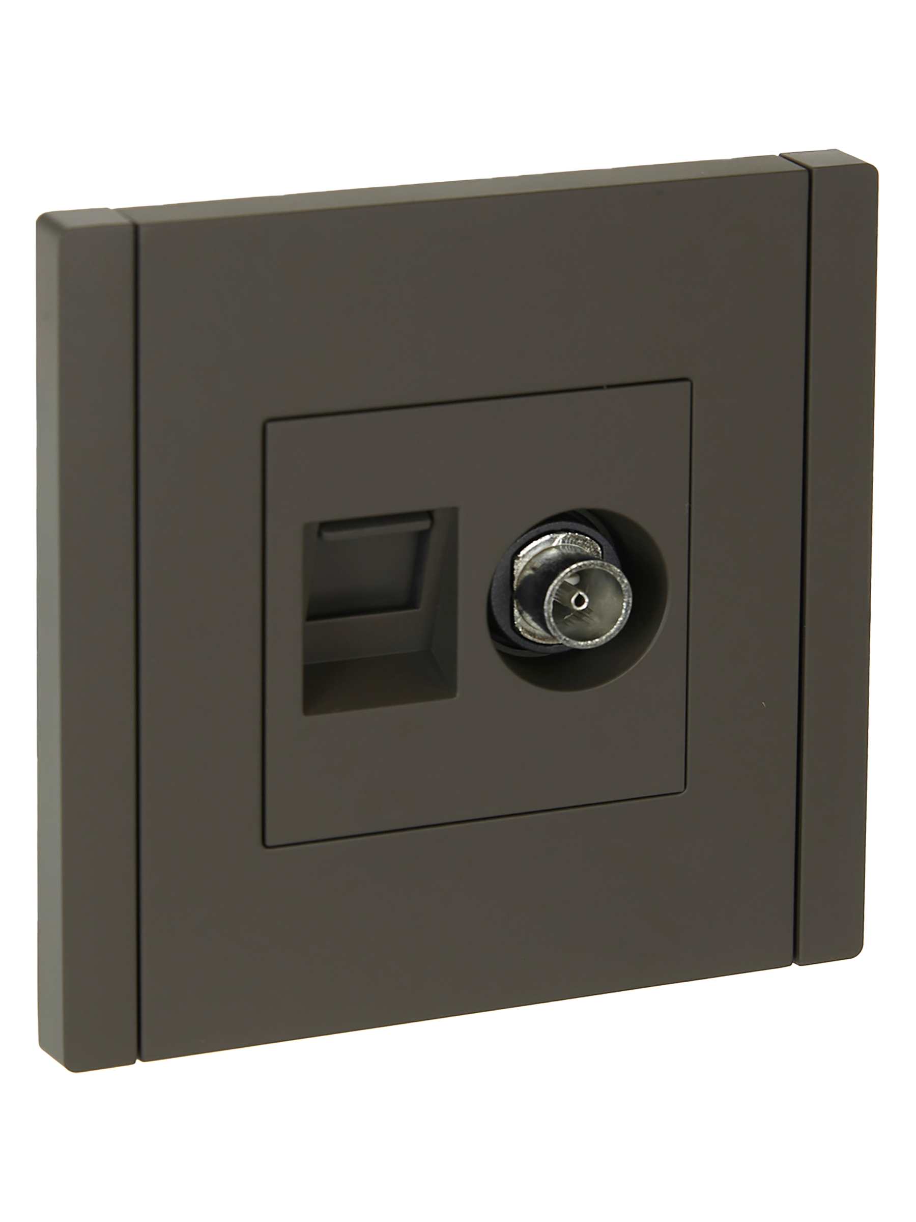 FORTE&PIANO Розетка двойная TV+RJ45 кат.6 FP337 серый IEK FP-AK20-2-K03