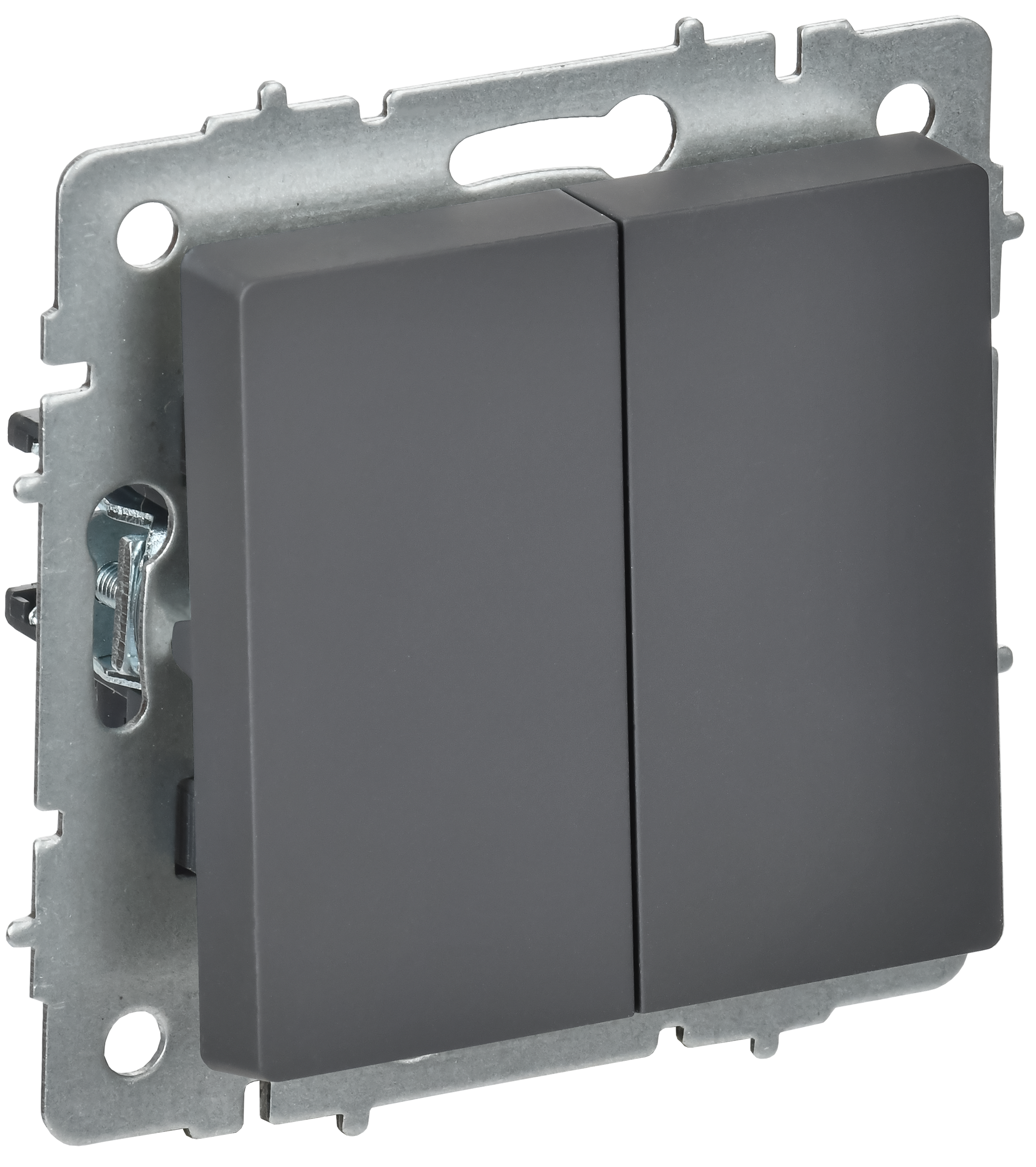 BRITE Выключатель 2-клавишный перекрестный 10А ВС10-2-3-БрГ графит IEK BR-V23-0-10-K53