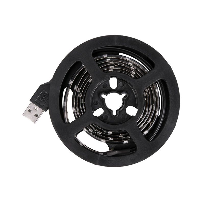 Лента светодиодная 5В, SMD2835, 4,8Вт/м, 60 LED/м, 3000K, 8мм, 1м, с USB коннектором, черная, IP65 LAMPER - Фото 4