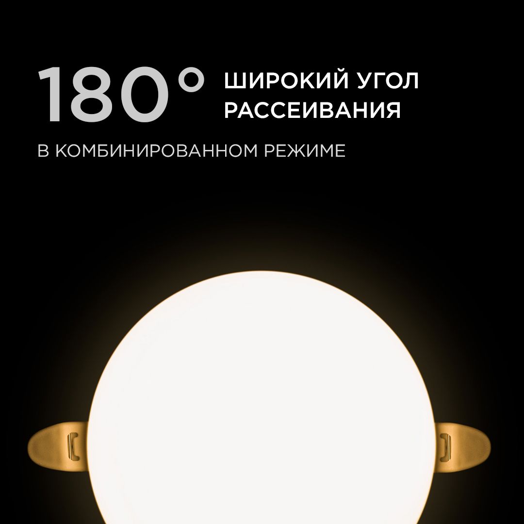 Панель светодиодная встраиваемая безрамочная FLP, 12Вт (8Вт+4Вт), 230В/50Гц, 1020лм, 2700К, IP20, ø1 - Фото 5