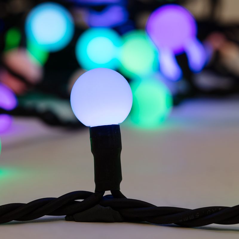 Гирлянда светодиодная Мультишарики Ø17,5мм 10м 80 LED RGB черный каучук IP67 быстрая смена цвета 230В NEON-NIGHT - Фото 3