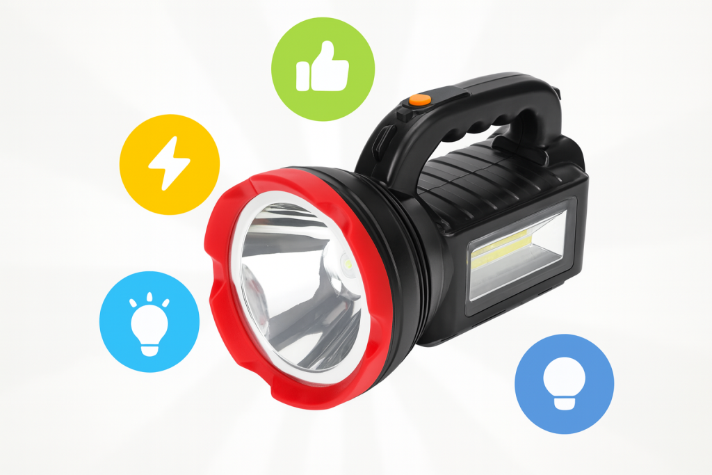 Сколько работает аккумуляторный фонарь-прожектор без подзарядки?