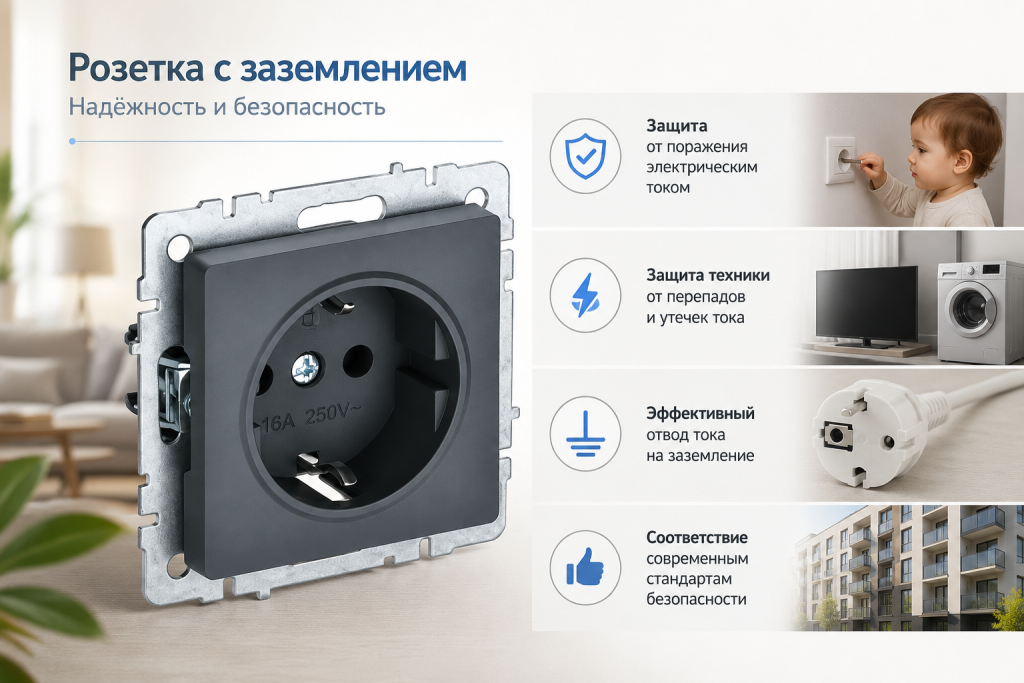 розетка с заземлением