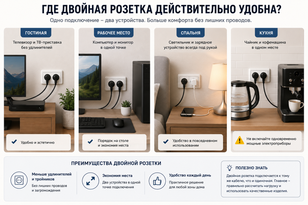 двойные розетки