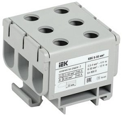 Клемма вводная силовая КВС 6-50мм2 3х-рядная серая IEK 