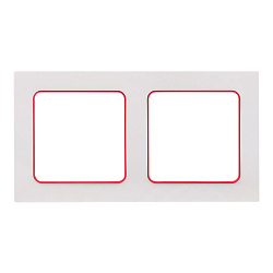 Стокгольм Рамка 2-местная белая с линией цвета красный EKF EXM-G-305-20