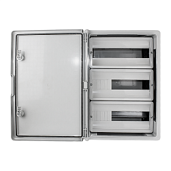Корпус пластиковый КМПн-42 (3х14) 350х500х190 серая непрозрачная дверь IP65 DEKRON DEK-M42-355019-65