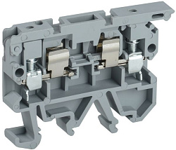 Клемма винтовая КВИ-4-П с держателем предохранителя 5х20 серая IEK 