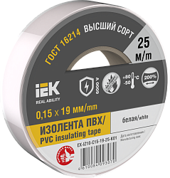 MIXTAPE 7 Изолента 0,15х19мм белая 25м IEK EX-IZ10-C15-19-25-K01