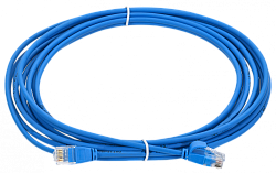 ITK Коммутационный шнур (патч-корд) кат.5E UTP LSZH 1,5м slim колпачок с язычком синий PC03-C5EUL-1M5-SL-WT