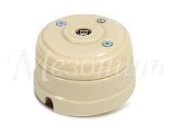 Розетка ретро фарфоровая телевизионная  (SAT) оконечная (в комплекте с подъемной рамкой, D70x45), цв GE70321-02