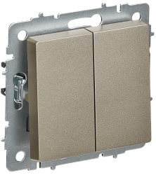 BRITE Выключатель 2-клавишный перекрестный 10А ВС10-2-3-БрШ шампань IEK BR-V23-0-10-K37