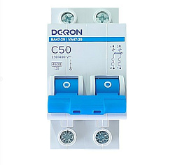 Автоматический выключатель ВА47-29 2P С50A 4,5кА mcb29-2-C50-dek