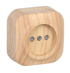 GLORY Розетка 1-местная для открытой установки без заземления с защитными шторками 10А РСш20-2-ХС сосна IEK 