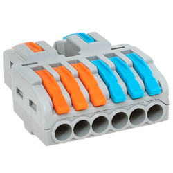 Строительно-монтажная клемма СМК 222-426 разветвительная 6 выходов 0,08-4 мм2 EKF 