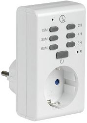 Розетка-таймер электронный РТЭ-2 с индикацией 15мин-6ч 16А IP20 IEK ERT-12-1-16-O-00-4-20-K01